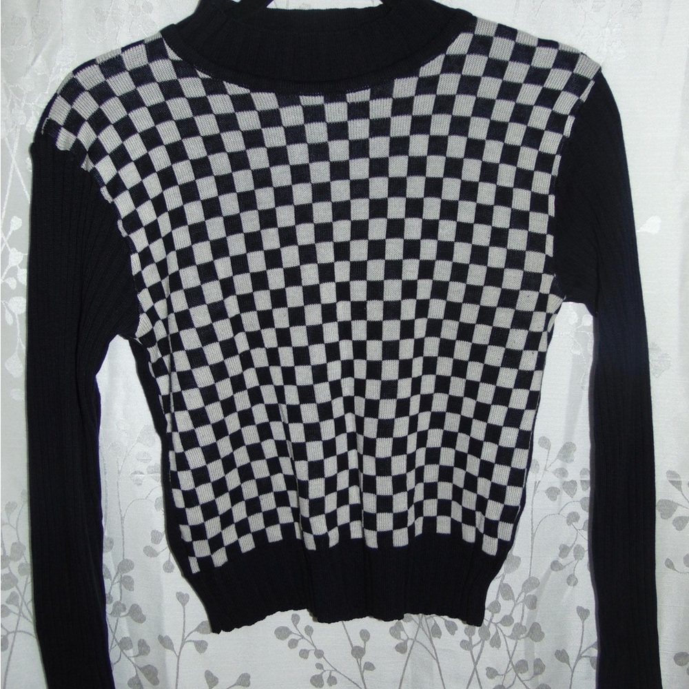 Black and White Checkered Sweater